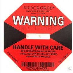 上海防震標簽、防傾斜標簽、SHOCKOKEE,上海問鑫電子