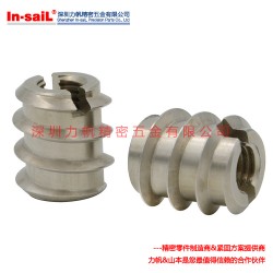 專業(yè)供應(yīng)銅零件用自攻螺套，開槽型內(nèi)外牙螺套，高品質(zhì)碳鋼鍍鋅
